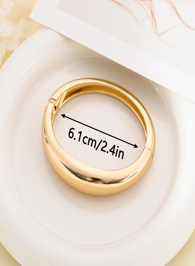 Rainhonor Chunky Gold Bangles Bracelets for Women Gold Cuff Bracelet Set Waterproof Non Tarnish Stack Bracelet for Women Gifts (Bangles style D) - Image 5